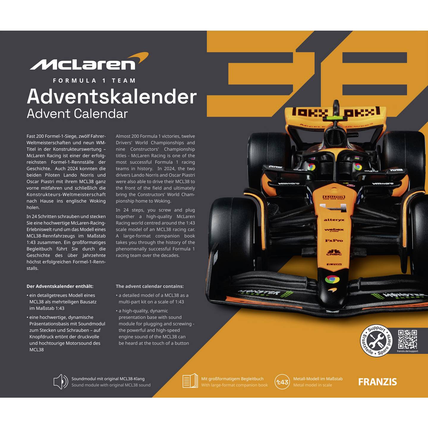 Mclaren Advent Calendar 1:43